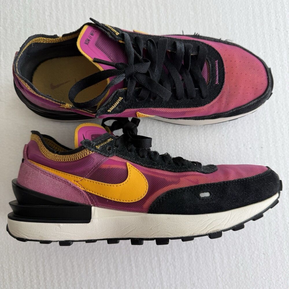 Size 8.5 - Nike Waffle One Active Fuchsia University Gold Black DC2533-600